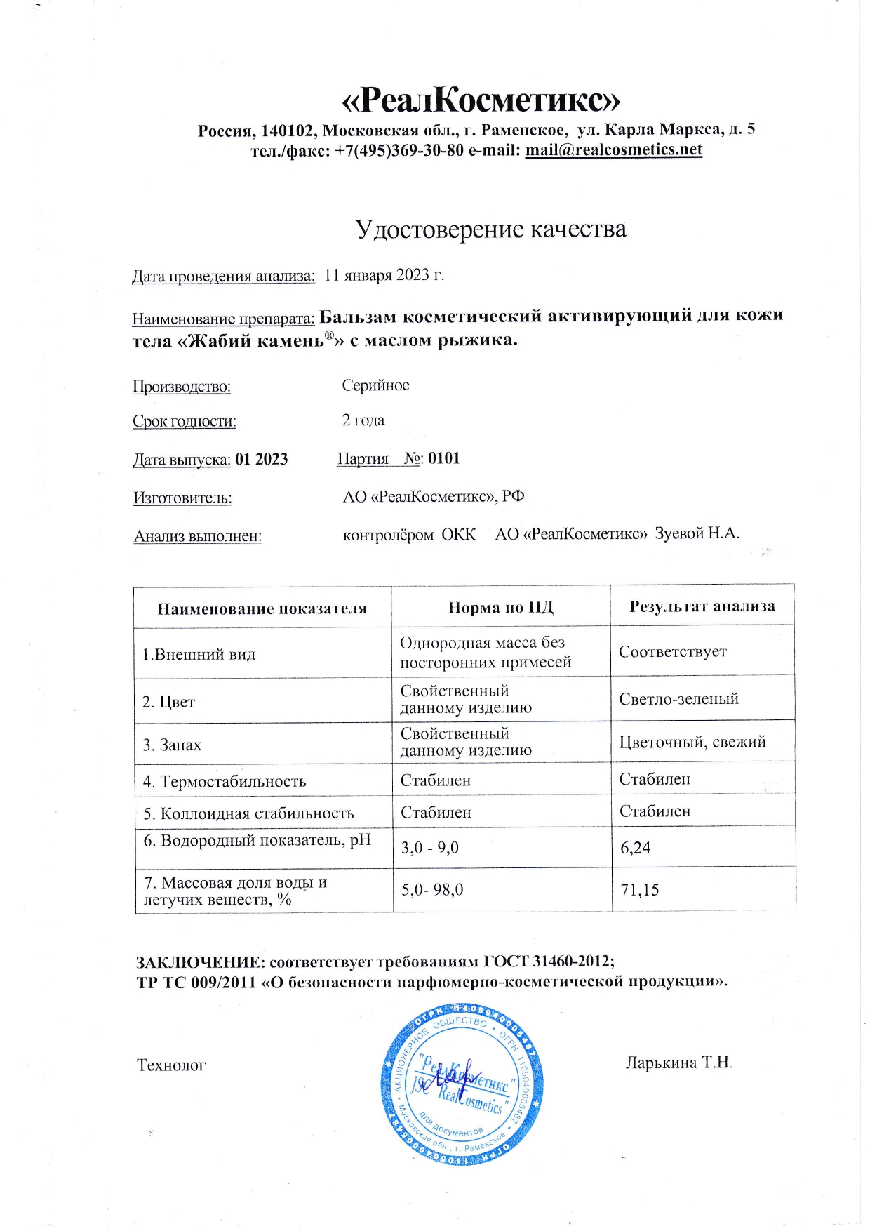 Паспорт №0120230101